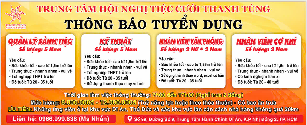 Trung Tâm Hội Nghị Tiệc Cưới Thanh Tùng